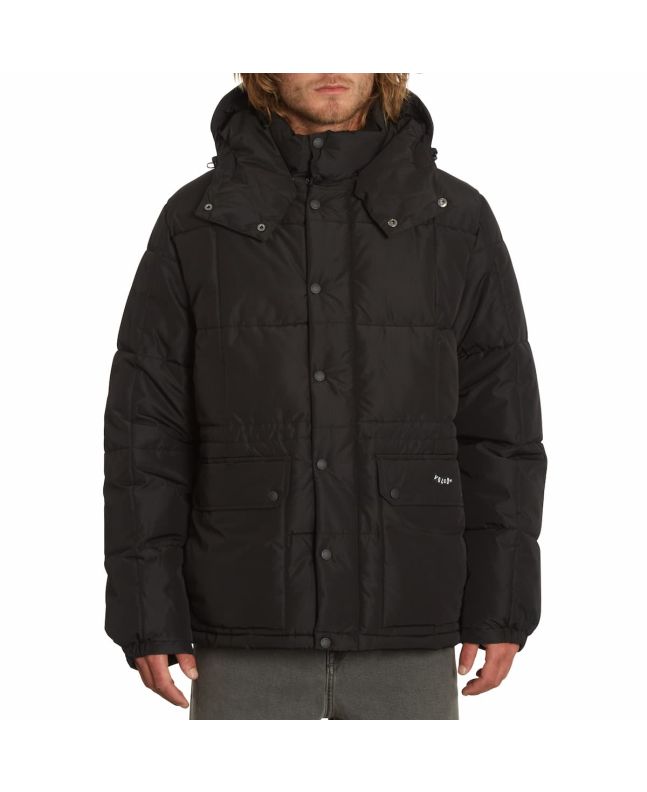 Hombre con parka acolchada con capucha Volcom Superstoner 5K negra