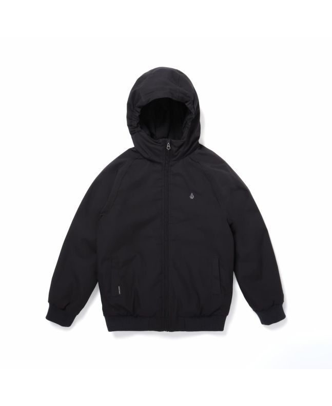 Chaqueta impermeable con capucha Volcom Hernan 5K Jacket Negra para niños de 8 a 14 años