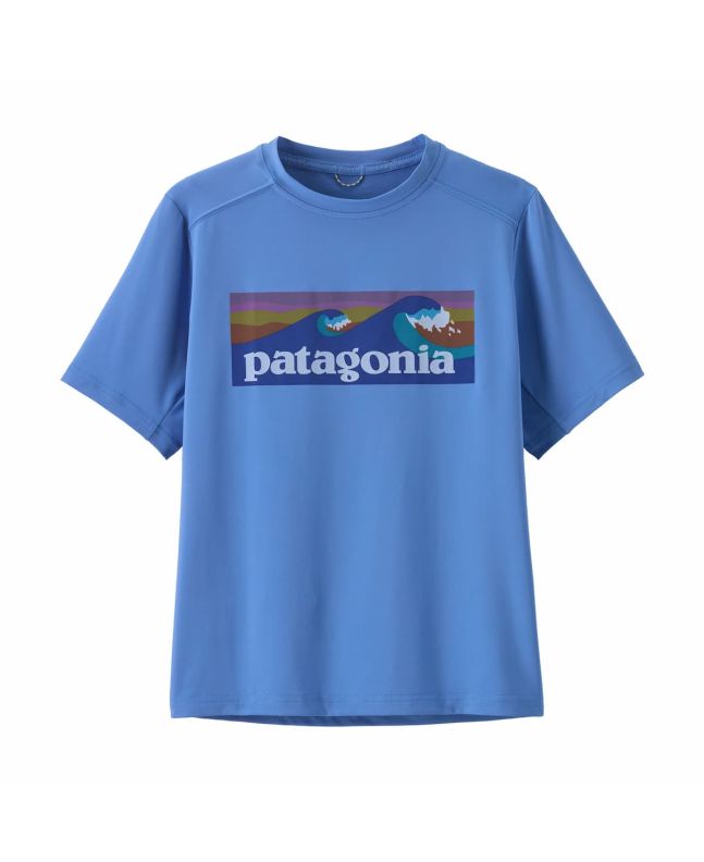 Camiseta de manga corta Patagonia Kids Capilene Silkweight Boardshort Logo Azul para niño/a
