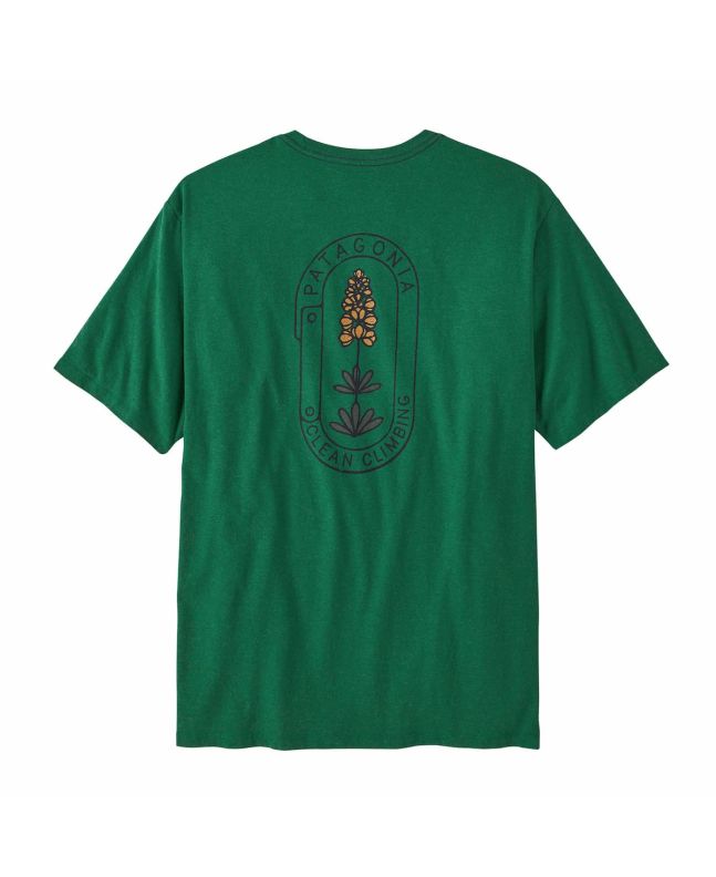 Camiseta de manga corta Patagonia M's Clean Climb Trade Responsibili-Tee Clean Climb Bloom Verde para hombre