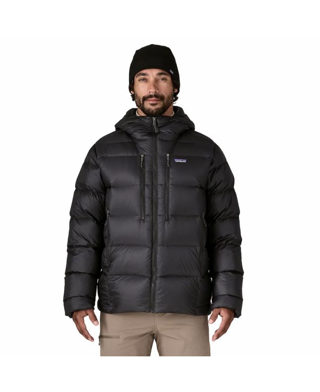 Hombre con Plumífero Patagonia Fitz Roy Down Hoody Negro