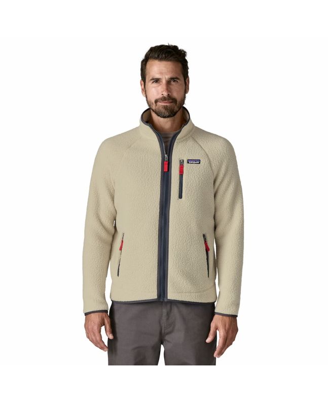 Hombre con Chaqueta de forro polar Patagonia Retro Pile Beige-Azul