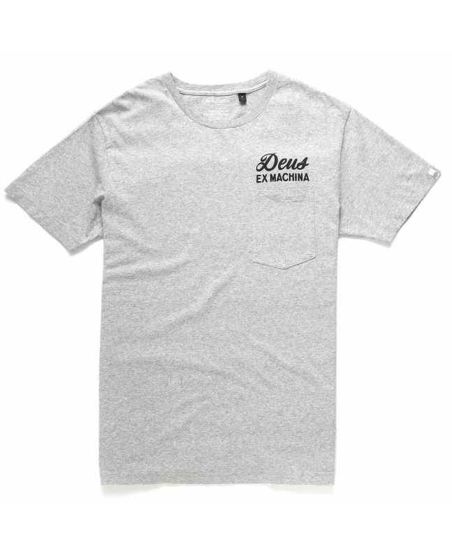 Camiseta de manga corta con bolsillo en el pecho Deus Ex Machina Venice Address gris para hombre