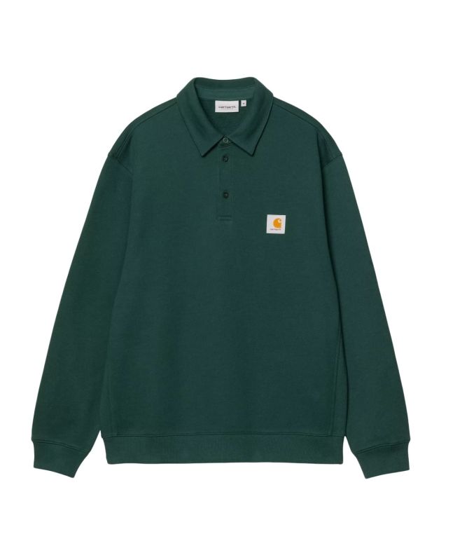 Sudadera Carhartt WIP Polo Sweatshirt verde Dark Fir para hombre