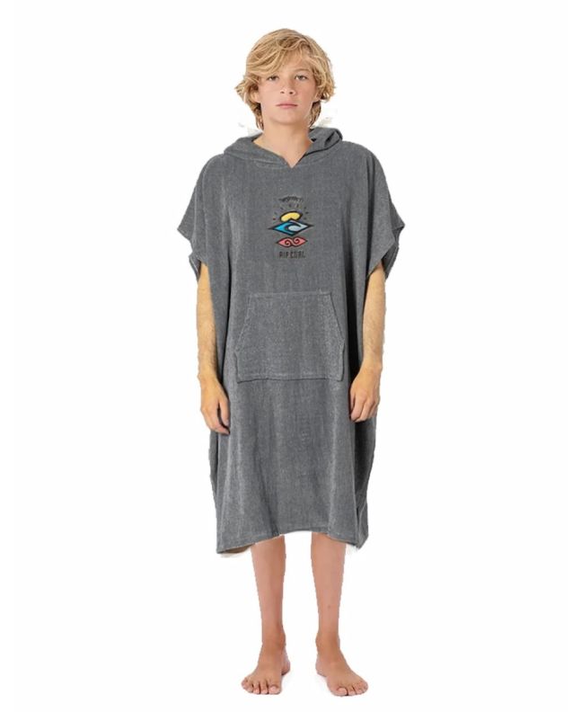 Niño con Poncho cambiador Rip Curl Icons Hooded Towel Boy Gris