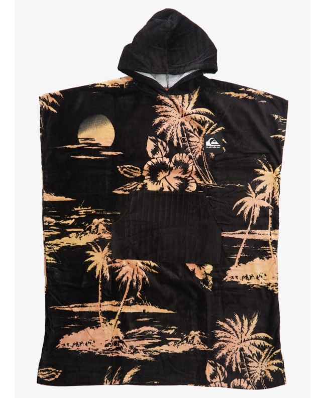 Toalla cambiadora con capucha Quiksilver Hoody Towel negra Black Jet Black para hombre