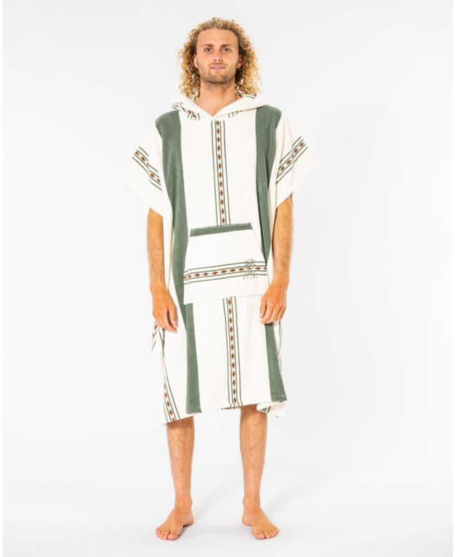 Hombre con poncho cambiador para surf Rip Curl Searchers Blanco hueso