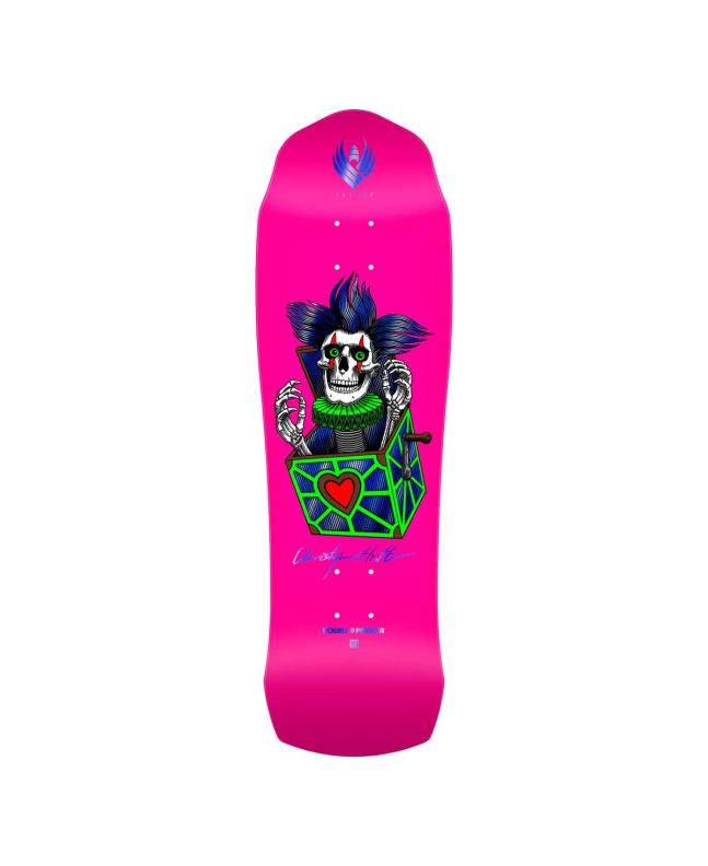 Tabla de skate Powell Peralta Pro Chris Hiett Skull Flight 9.5in x 31.13in Neon Pink