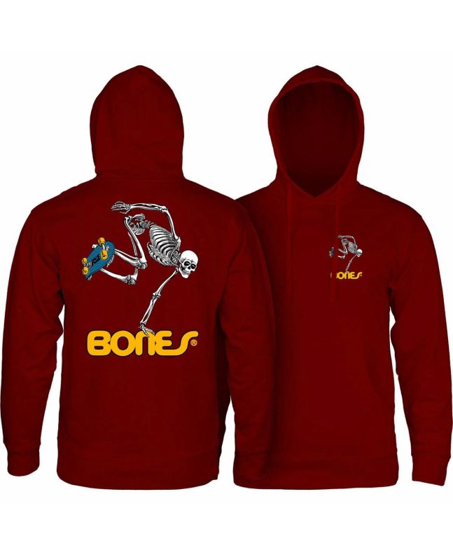 Sudadera con capucha Powell Peralta Skateboard Skeleton Mid Weight Granate para hombre