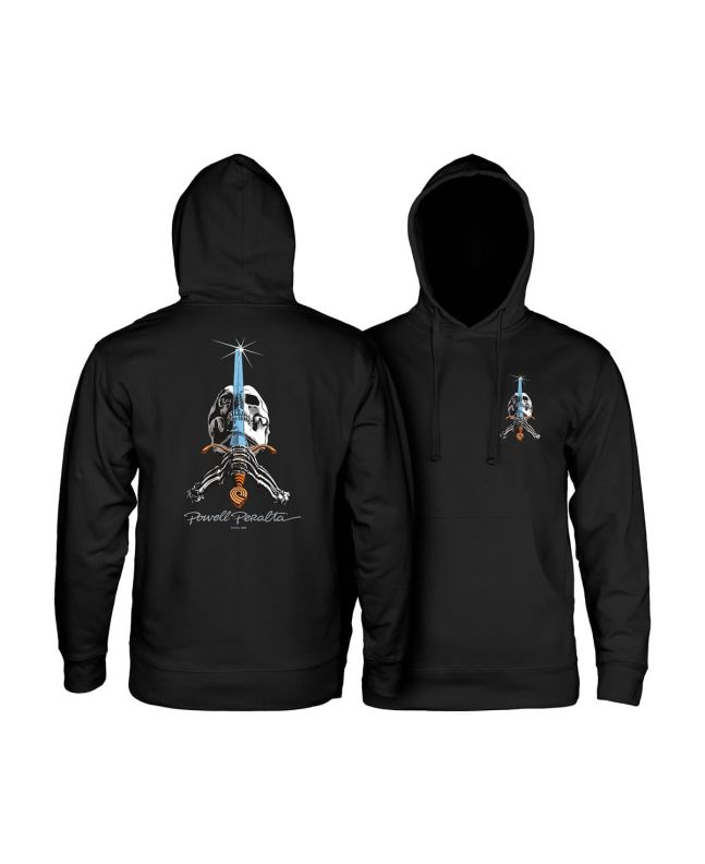 Powell Peralta sudadera de capucha Skull & Sword negra skate streetwear
