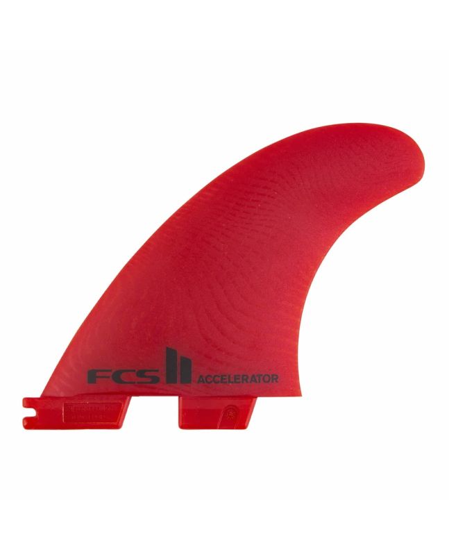 Quillas para tabla de surf FCS II Accelerator Neo Glass Eco Tri Fins rojas Medium 