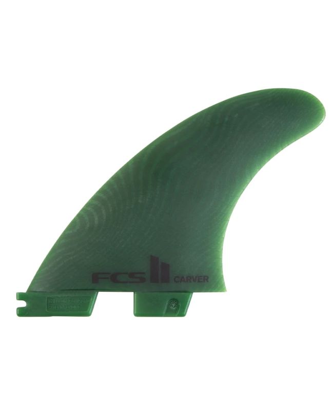 Quillas para tabla de surf FCS II Carver Neo Glass Eco Tri Quad Fins verdes Large