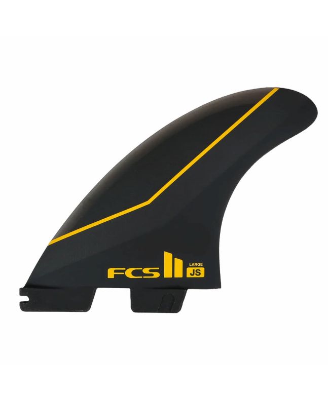 Quillas para tabla de surf FCS II JS Performance Core Carbon Tri Fins negras Large 