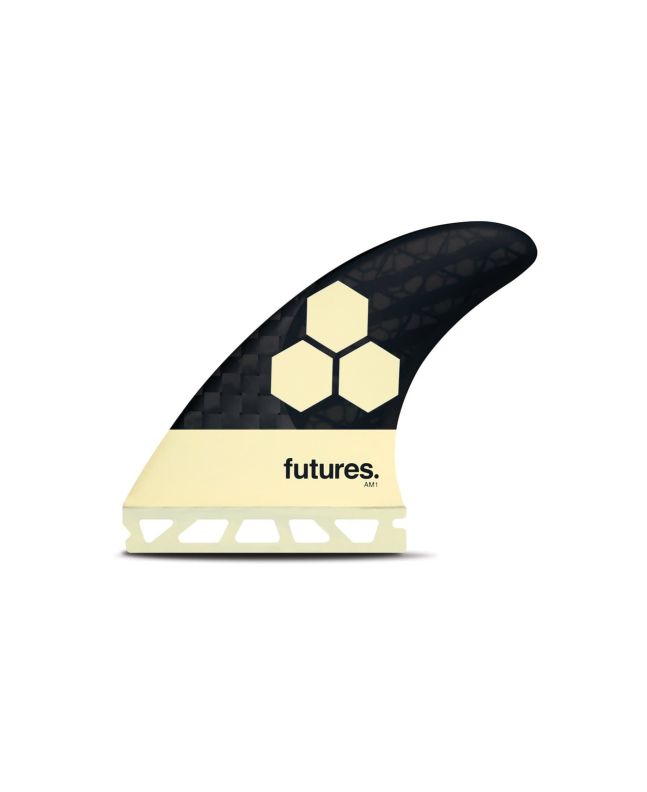 Quillas para tabla de surf Futures Al Merrick 1 3.0 Thruster Blackstix en color Crema Carbon