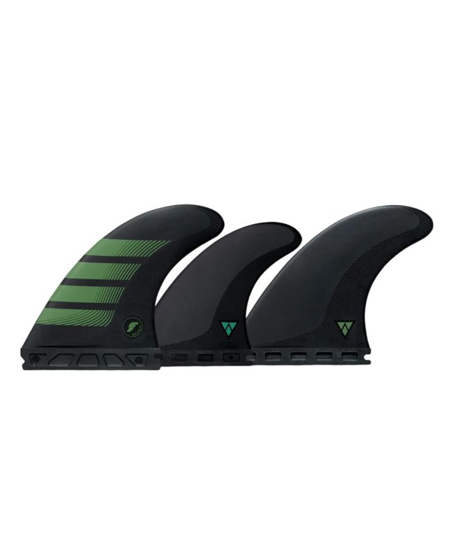 Quillas para tabla de Surf Futures F8 Alpha Series Carbon-Olive 5-Fins Set Large