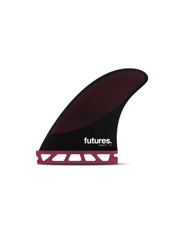 Quillas para tabla de surf Futures P6 RTM Thruster Legacy Series en color burdeos y negro Talla M