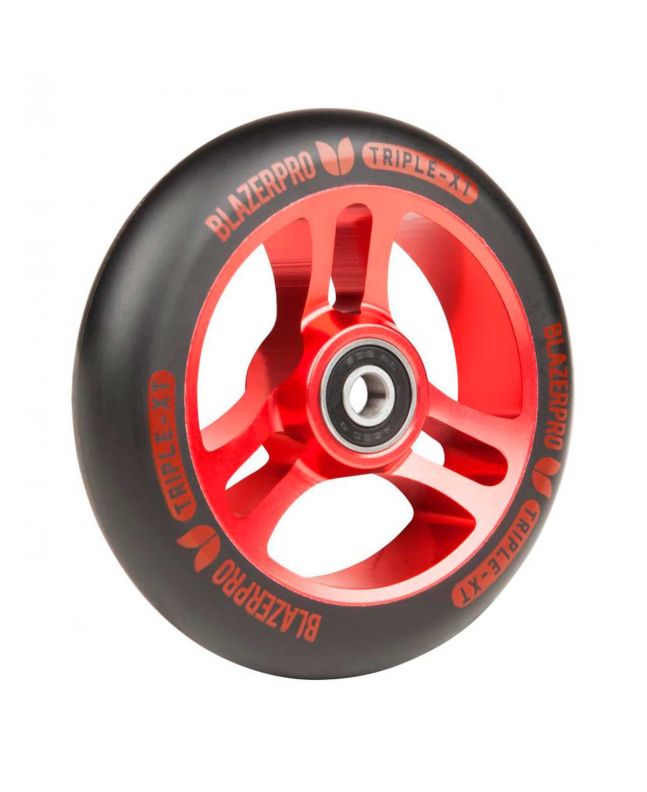 Rueda para patinete Blazer Pro Triple XT con ABEC 9 negra y roja 110mm 88a