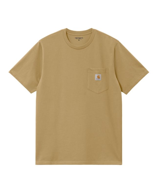 Camiseta de manga corta con bolsillo Carhartt WIP Pocket Agate Beige para hombre