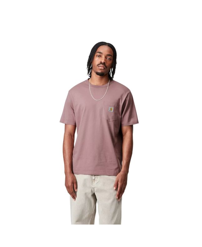 Hombre con Camiseta de manga corta con bolsillo Carhartt WIP Pocket Rosa Daphne