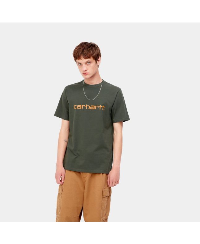 Hombre con camiseta de manga corta Carhartt WIP Script verde