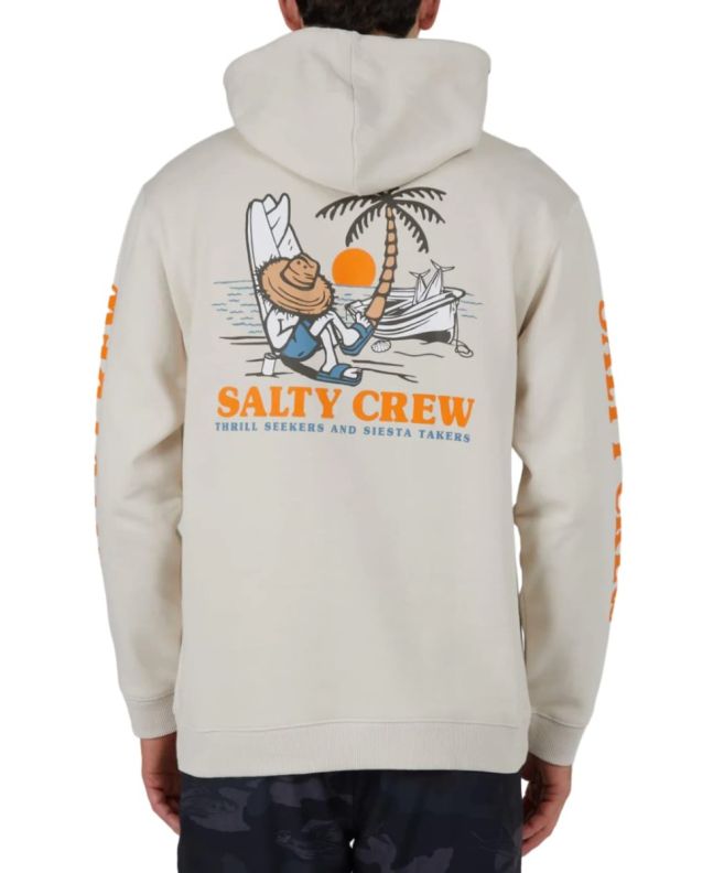 Hombre con sudadera de capucha Salty Crew Siesta Blanco Hueso