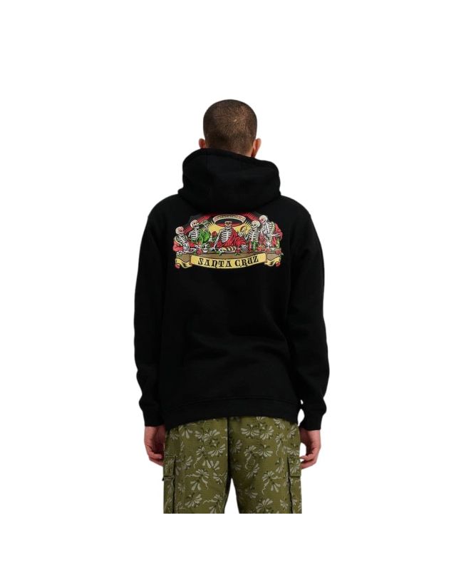 Hombre con sudadera de capucha Santa Cruz Guzman Scroll Front Negra