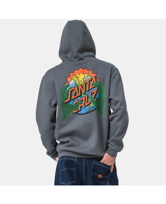Hombre con Sudadera de capucha Santa Cruz Kendall End Of The Dot Hood Storm Grey
