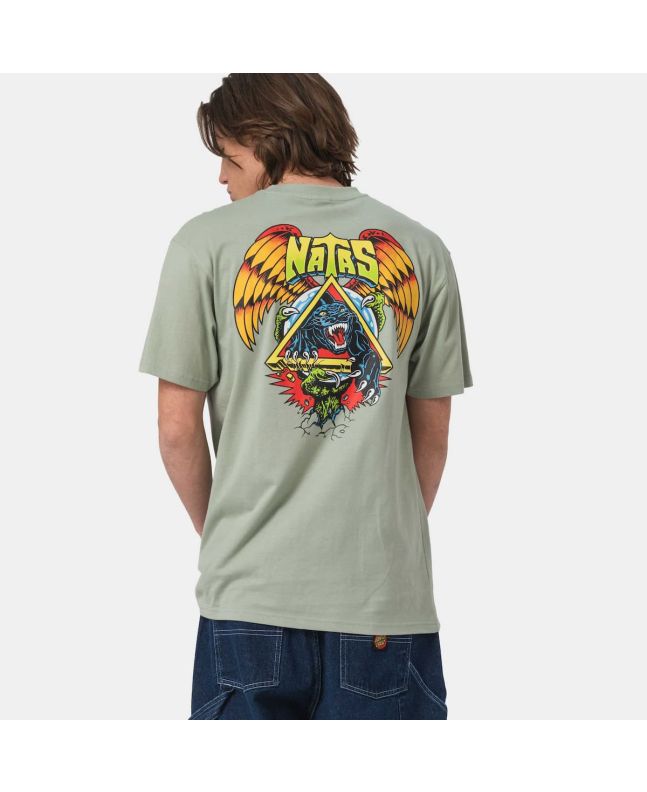 Hombre con camiseta de manga corta Santa Cruz Natas SC Panther Moon Rock