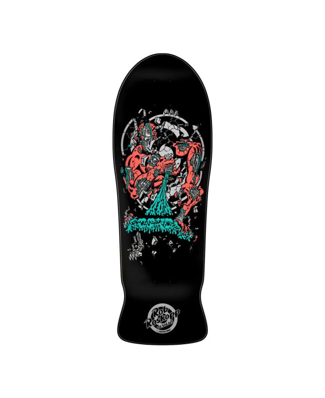 Tabla de skate Santa Cruz Roskopp Four Reissue 10.21 negra con gráfico remasterizado