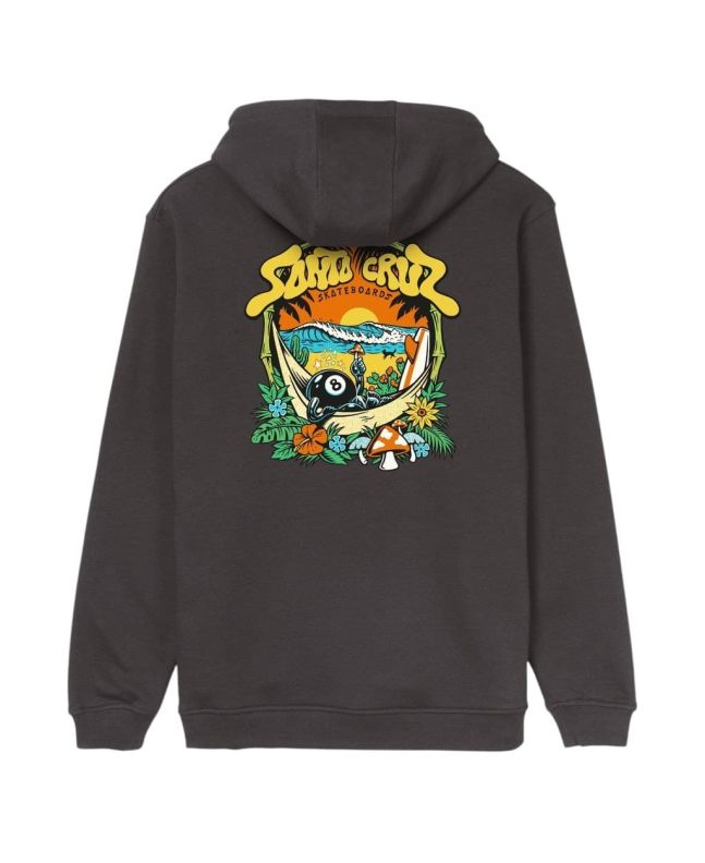 Sudadera Santa Cruz Winkowski 8Baller Trip Hood negra con capucha y gráfico grande en la espalda para hombre