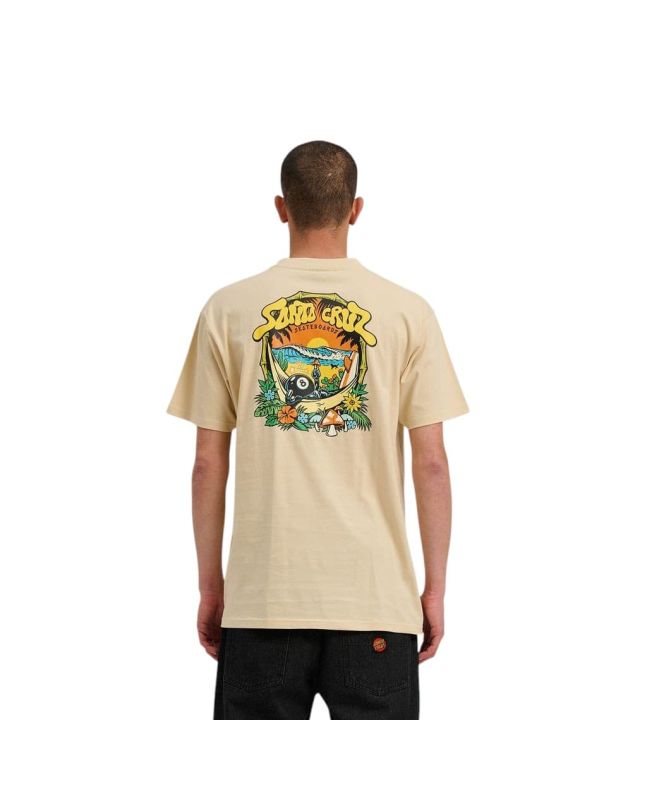 Hombre con Camiseta de manga corta Santa Cruz Winkowski 8Baller Trip beige con ilustración grande en la espalda