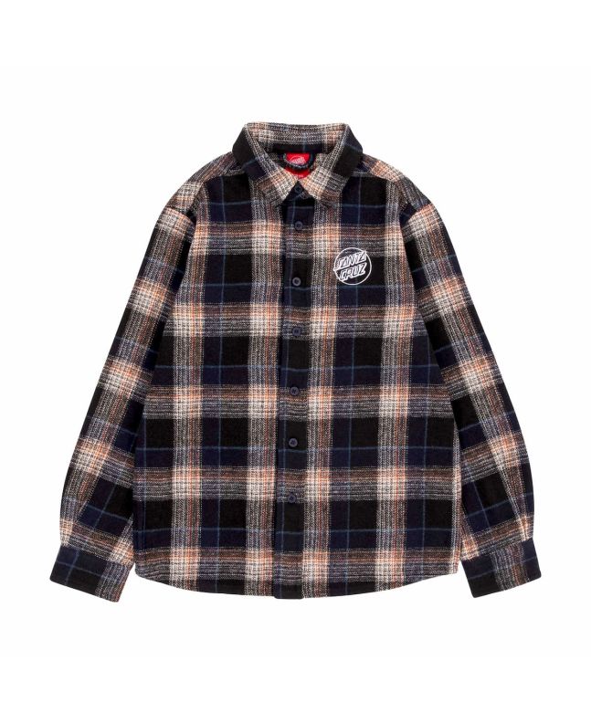 Santa Cruz camisa de franela Youth Chopper Navy Check para niño/a