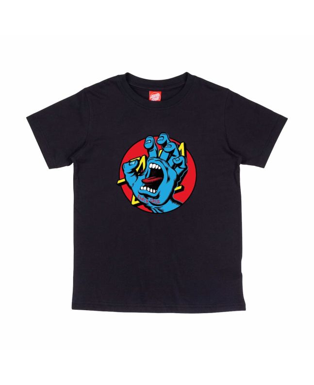 Camiseta de manga corta Santa Cruz Youth Hand Dot Front Negra para niño/a 6-14 años