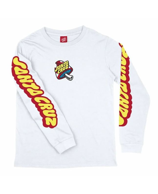 Camiseta de manga larga Santa Cruz Youth Toadstool Dot Blanca para niño/a 6-14 años