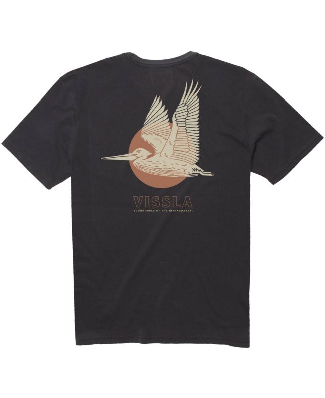 Camiseta con bolsillo Vissla Flying Scoundrels SS negra posterior