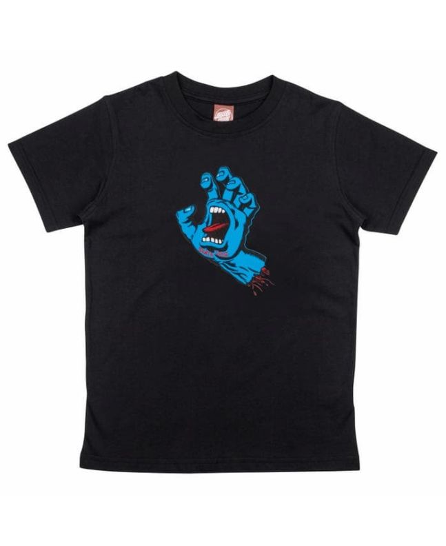 Camiseta de manga corta Santa Cruz Youth Screaming Hand Negra para niño