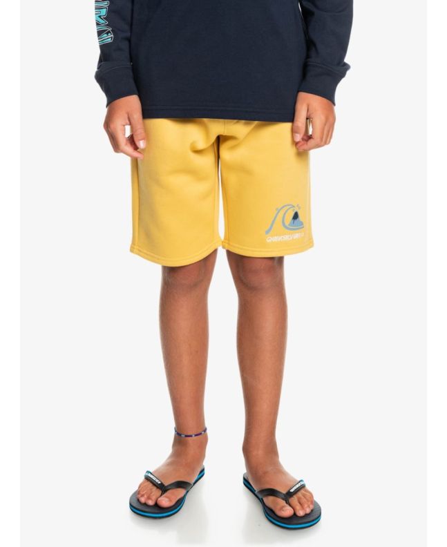 Pantalón corto de felpa Quiksilver Easy Day amarillo para niño 