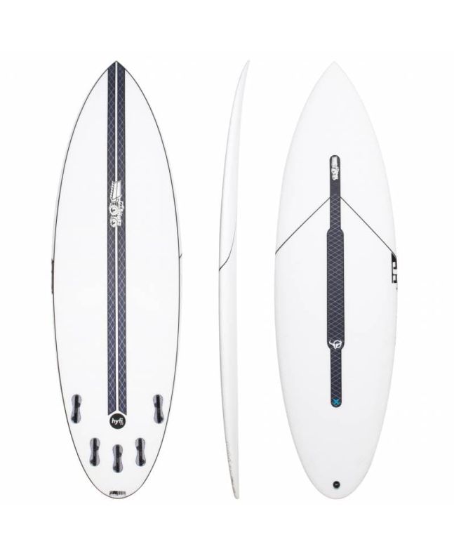 Tabla de surf Shortboard JS Bullseye HYFI 2.0 5'8" 29,5 Litros Blanca