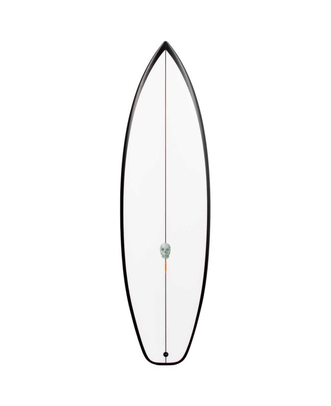 Tabla de Surf Shortboard Chris Christenson OP2 5'11" blanca y negra 31,21Litros FCS II Squash Tail Thruster