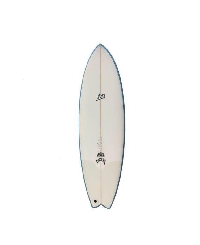 Tabla de surf Shortboard Lost RNF 96 5'5" blanca y azul Swallow Tail FCS 2