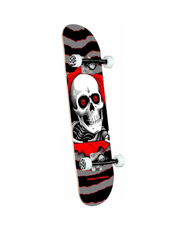 Skate Completo Powell Peralta Ripper One Off 7.0" x 28" gris plata y rojo