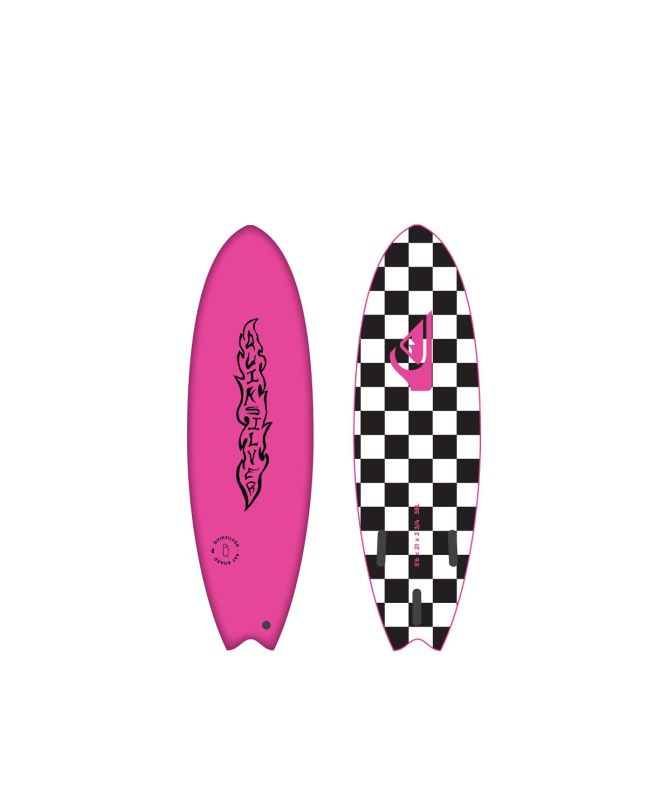 Tabla de surf softboard Quiksilver Bat 5'6" 38 Litros rosa 