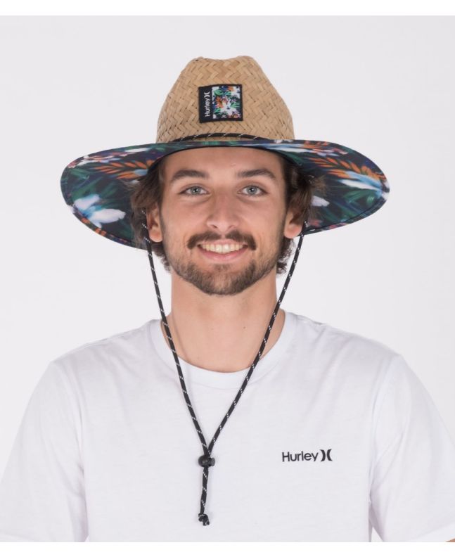 Hombre con Sombrero Protector de Paja Hurley Channel Islands Lifeguard Hat