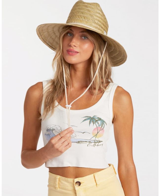 Mujer con sombrero de paja para el sol Billabong New Comer Natural