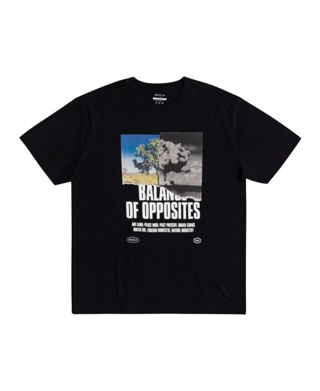 Camiseta de Manga Corta Rvca Split Truth negra para hombre Frontal