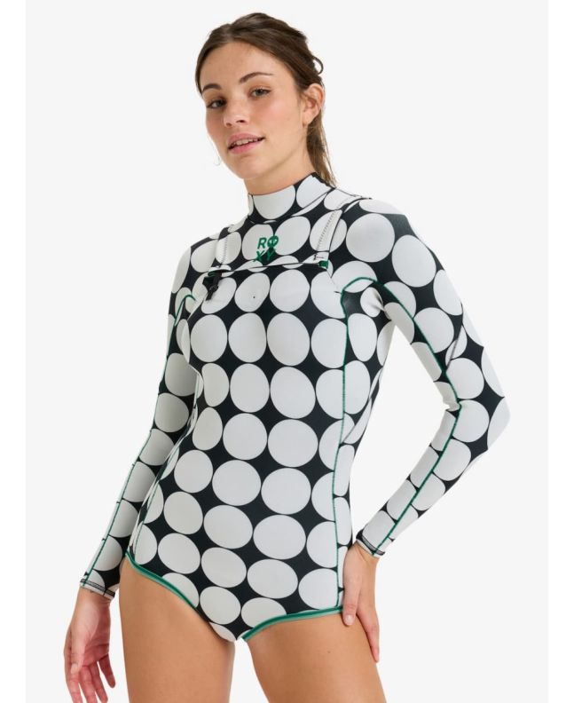 Mujer con Springsuit de manga larga Roxy 1.5mm Rise Natural Salt Crystal