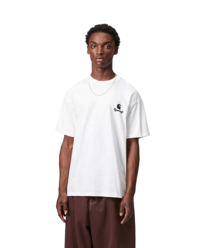 Hombre con Camiseta de manga corta Carhartt WIP C Logo Archive Blanca