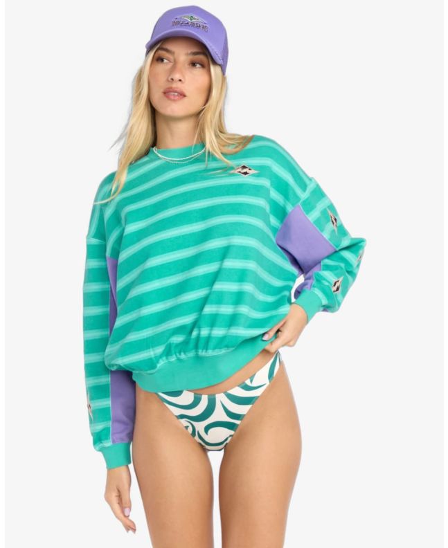 Mujer con Sudadera Billabong Party Block Kendal Aqua Haze