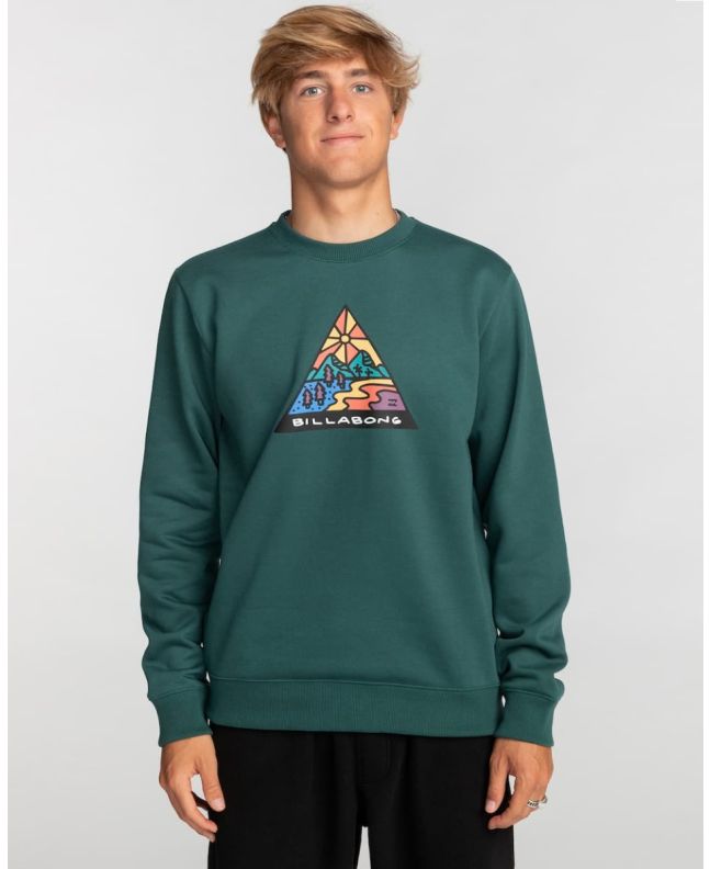 Hombre con sudadera Billabong Shine verde esmeralda
