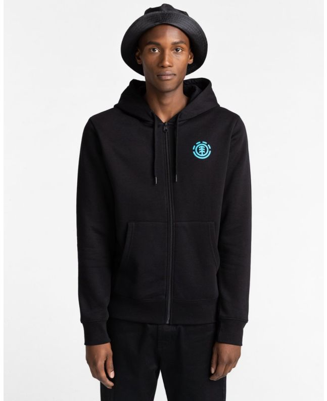 Hombre con sudadera con capucha y cremallera Element Brand Goletta negra